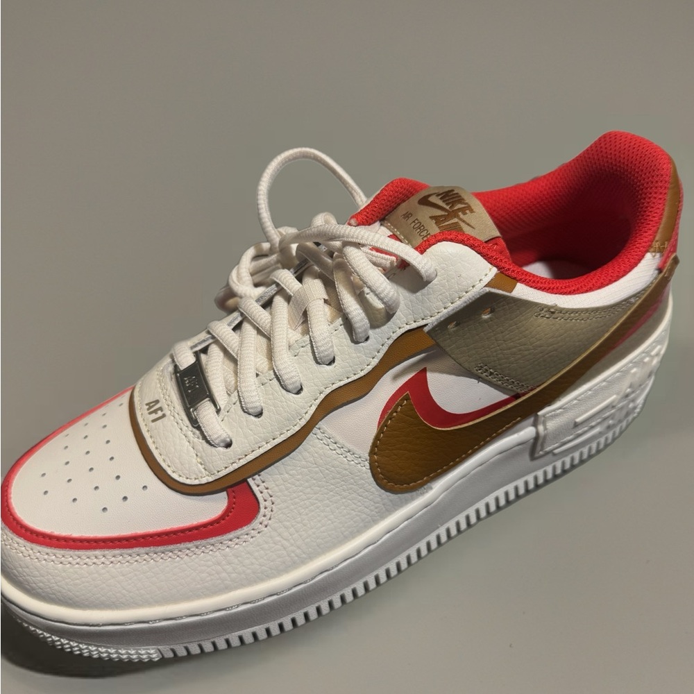 Nike Air Force 1 Cream and Gold. Women Size 10 New.